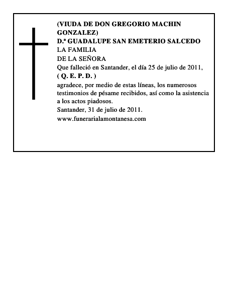 D.ª GUADALUPE SAN EMETERIO SALCEDO