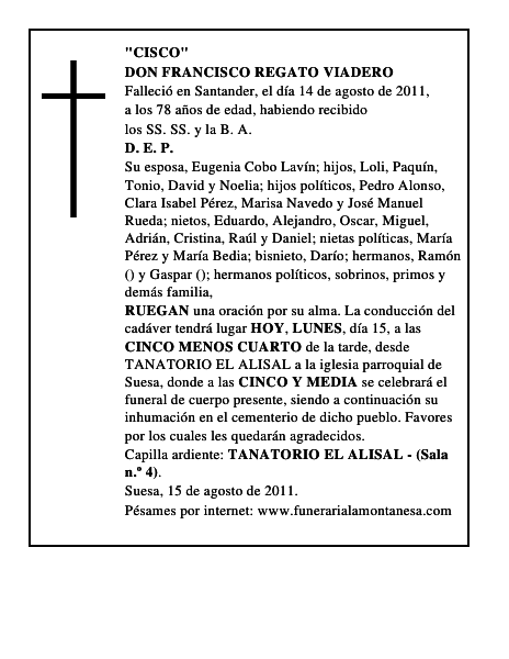 DON FRANCISCO REGATO VIADERO