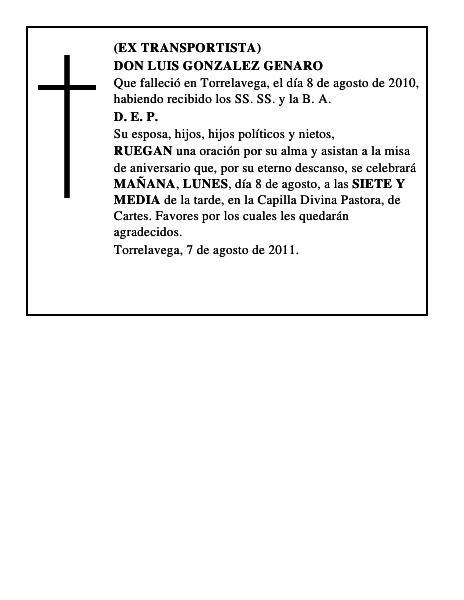DON LUIS GONZALEZ GENARO