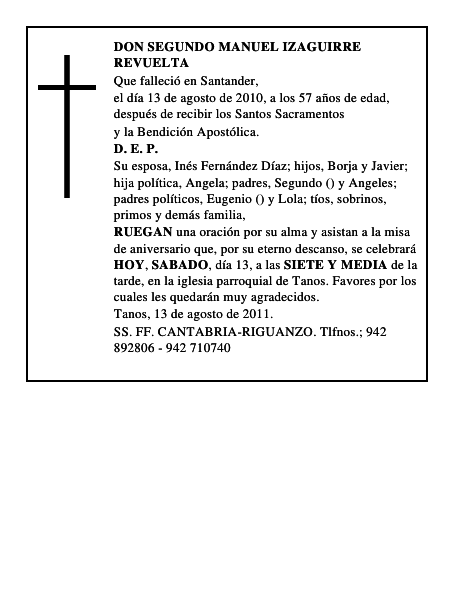 DON SEGUNDO MANUEL IZAGUIRRE REVUELTA