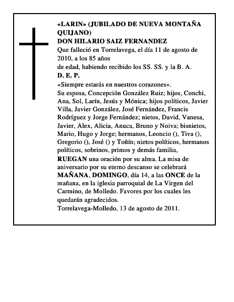 DON HILARIO SAIZ FERNANDEZ