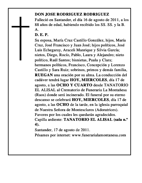 DON JOSE RODRIGUEZ RODRIGUEZ