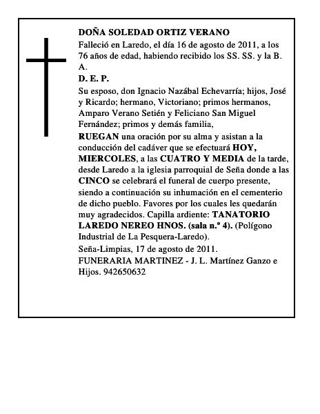 DOÑA SOLEDAD ORTIZ VERANO