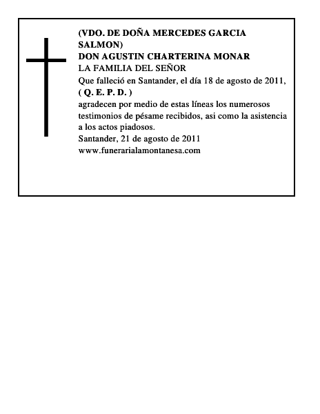 DON AGUSTIN CHARTERINA MONAR