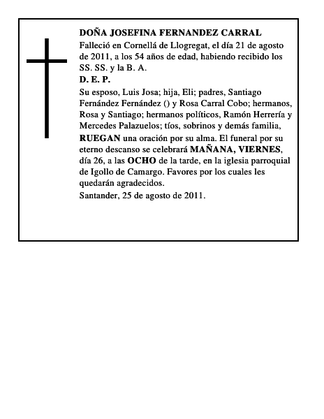 DOÑA JOSEFINA FERNANDEZ CARRAL