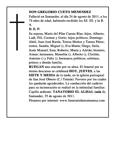 DON GREGORIO CUETO MENENDEZ