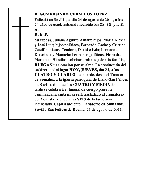 D. GUMERSINDO CEBALLOS LOPEZ