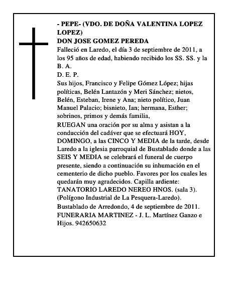 DON JOSE GOMEZ PEREDA