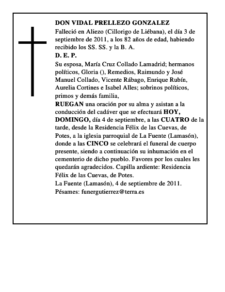 DON VIDAL PRELLEZO GONZALEZ