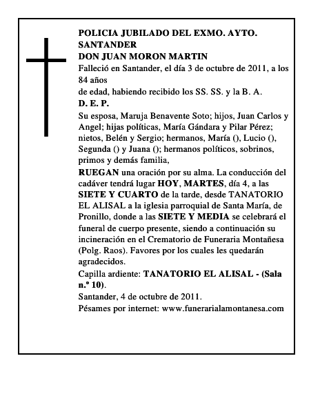 DON JUAN MORON MARTIN