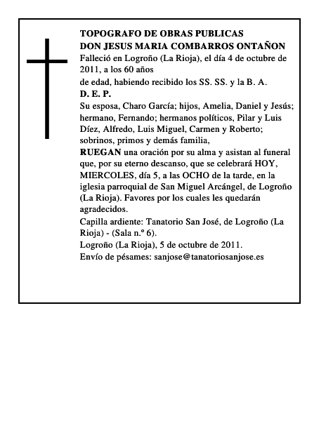 Don Jesús María Combarros Ontañón