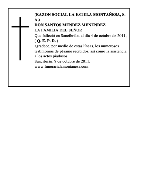 DON SANTOS MENDEZ MENENDEZ