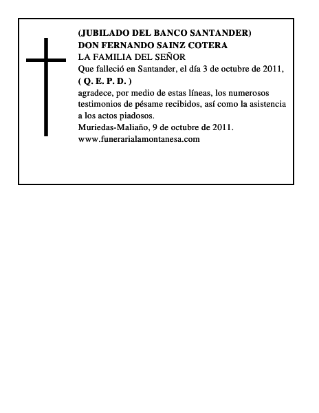 DON FERNANDO SAINZ COTERA