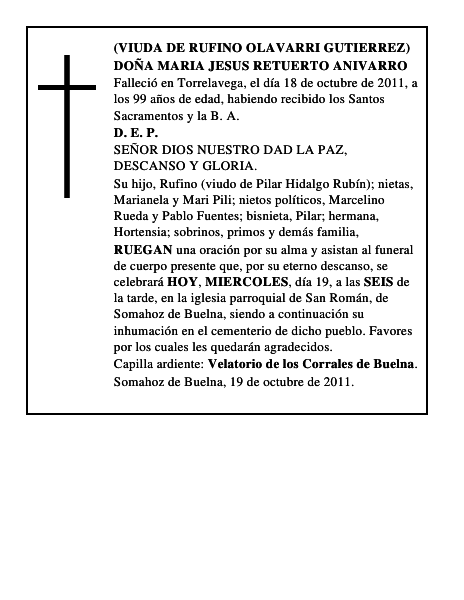 DOÑA MARIA JESUS RETUERTO ANIVARRO