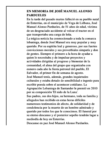 En memoria de José Manuel Alonso Pardueles