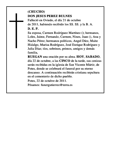 DON JESUS PEREZ BULNES