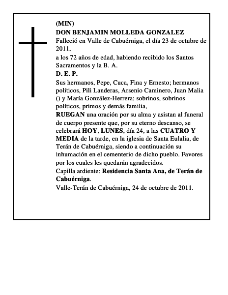 DON BENJAMIN MOLLEDA GONZALEZ
