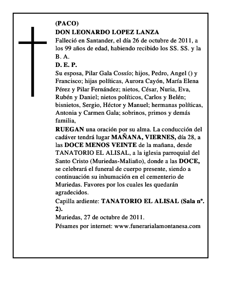 DON LEONARDO LOPEZ LANZA
