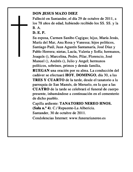 DON JESUS MAZO DIEZ