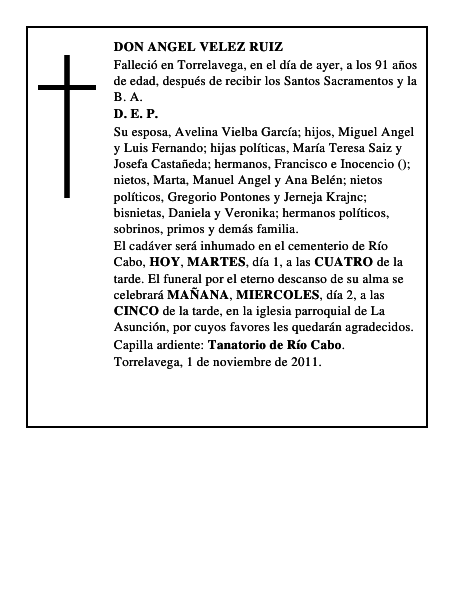 DON ANGEL VELEZ RUIZ