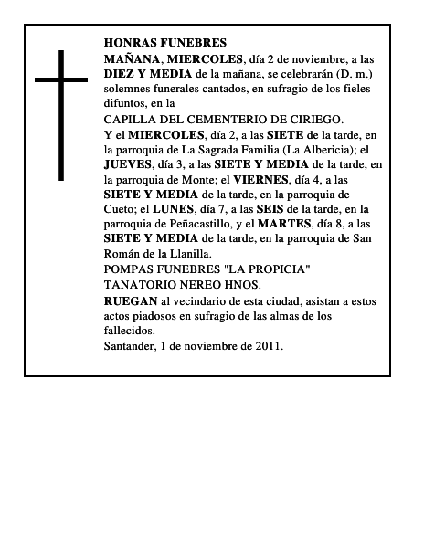 HONRAS FUNEBRES
