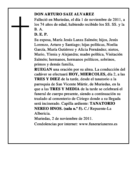 DON ARTURO SAIZ ALVAREZ