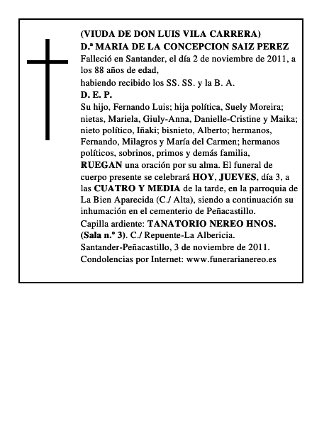 D.ª MARIA DE LA CONCEPCION SAIZ PEREZ