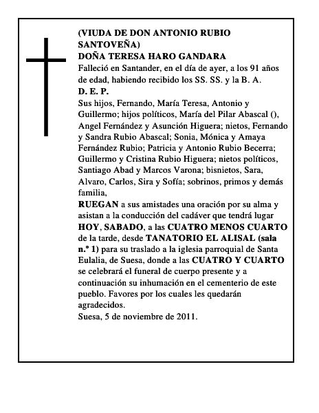 DOÑA TERESA HARO GANDARA