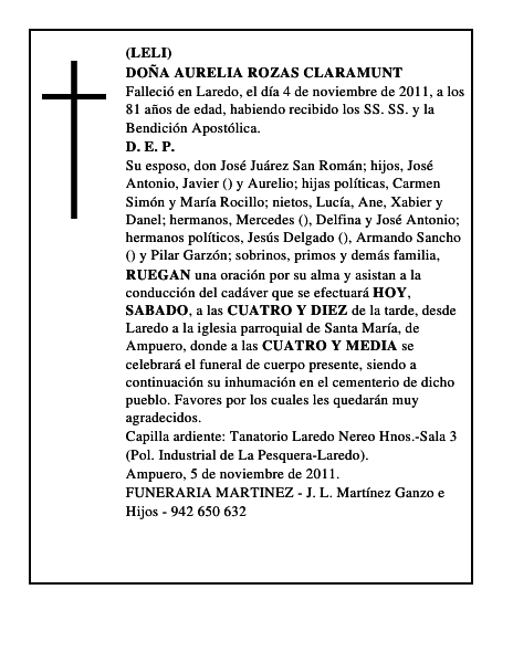 DOÑA AURELIA ROZAS CLARAMUNT