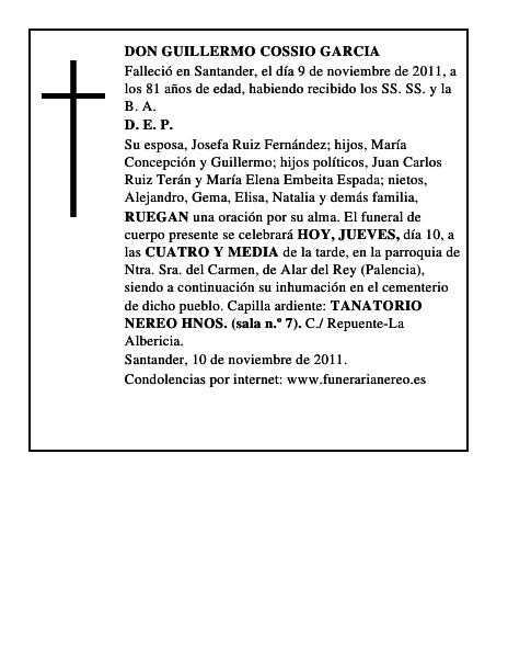 DON GUILLERMO COSSIO GARCIA