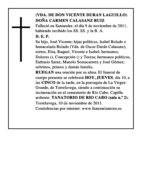 DOÑA CARMEN CALASANZ RUIZ