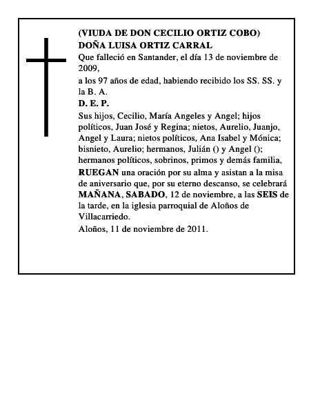 DOÑA LUISA ORTIZ CARRAL
