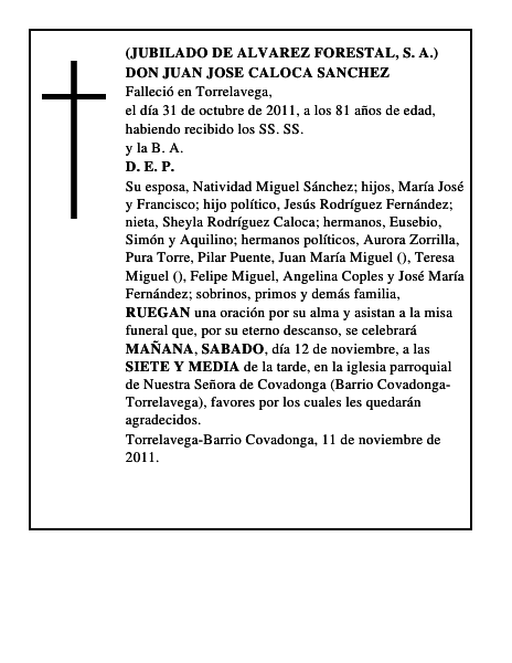DON JUAN JOSE CALOCA SANCHEZ
