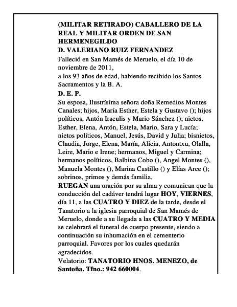 D. VALERIANO RUIZ FERNANDEZ