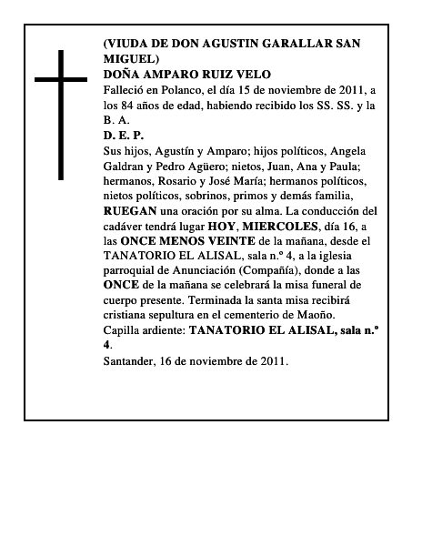 DOÑA AMPARO RUIZ VELO