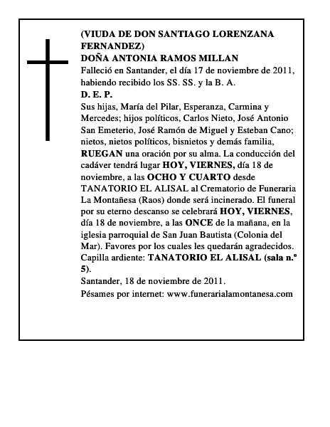 DOÑA ANTONIA RAMOS MILLAN
