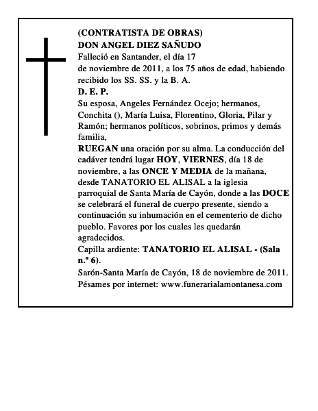 DON ANGEL DIEZ SAÑUDO