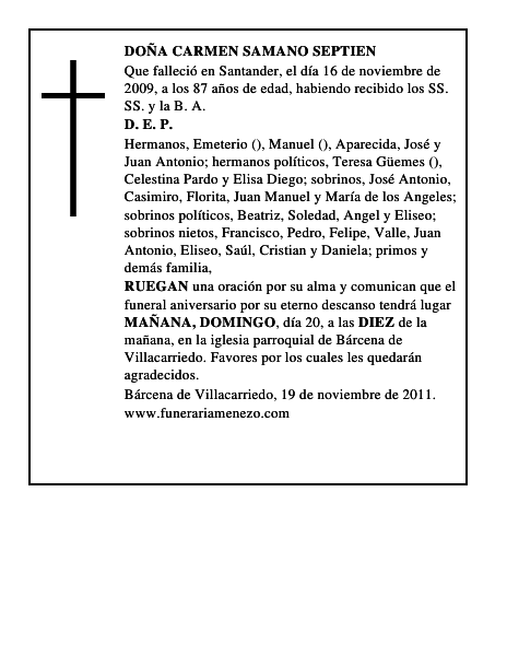 DOÑA CARMEN SAMANO SEPTIEN