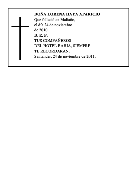 DOÑA LORENA HAYA APARICIO