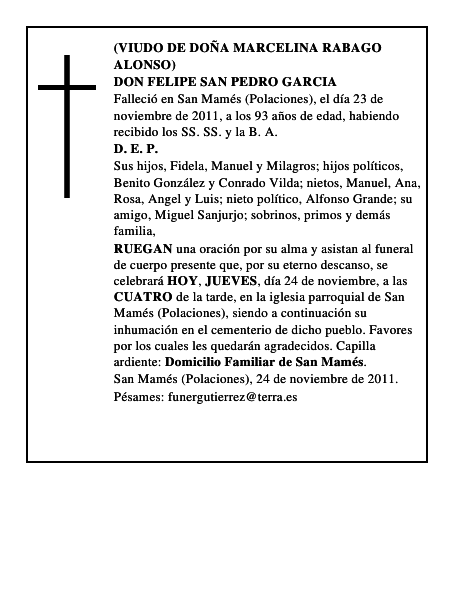 DON FELIPE SAN PEDRO GARCIA