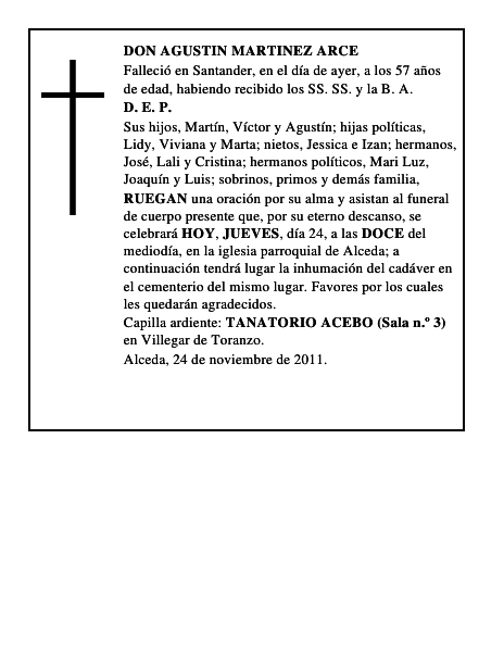 DON AGUSTIN MARTINEZ ARCE