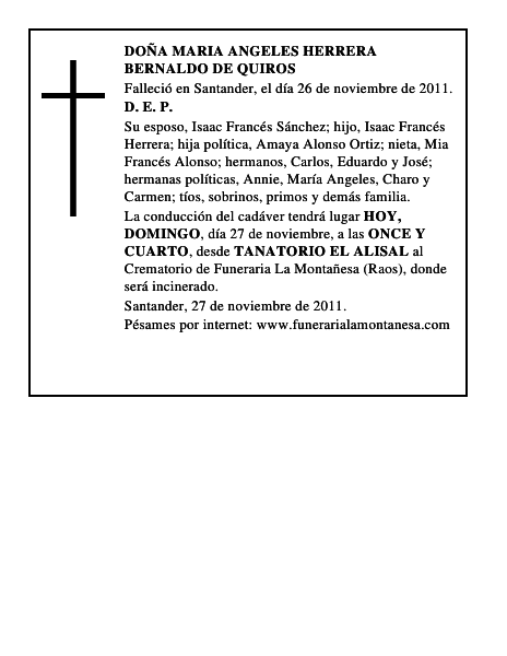 DOÑA MARIA ANGELES HERRERA BERNALDO DE QUIROS