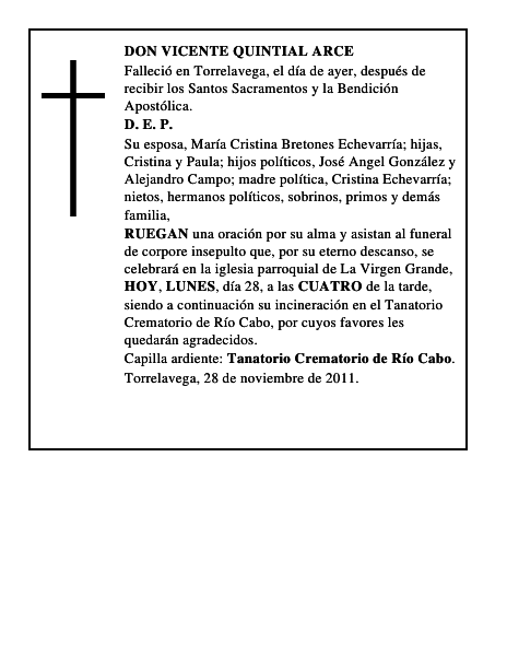DON VICENTE QUINTIAL ARCE