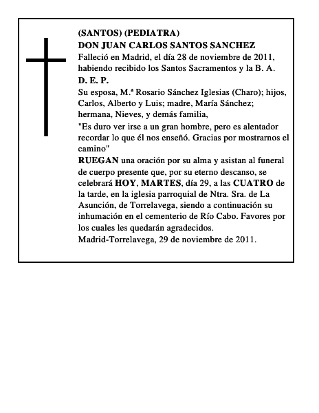 DON JUAN CARLOS SANTOS SANCHEZ