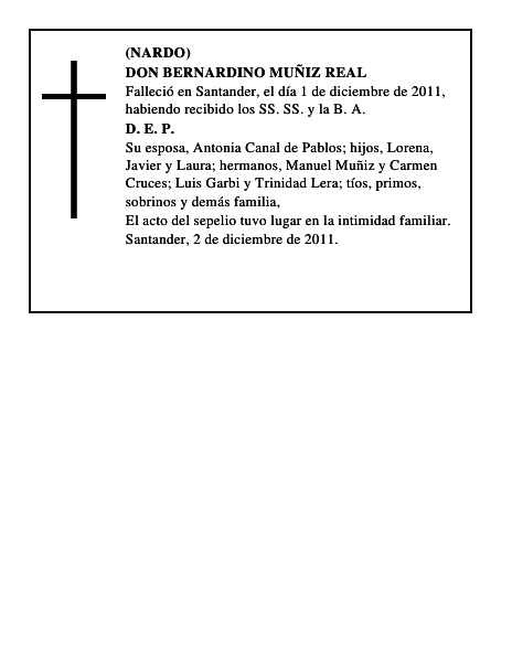 DON BERNARDINO MUÑIZ REAL