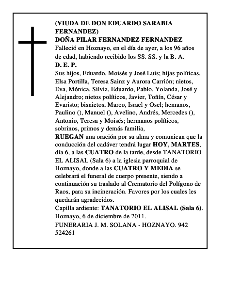 DOÑA PILAR FERNANDEZ FERNANDEZ