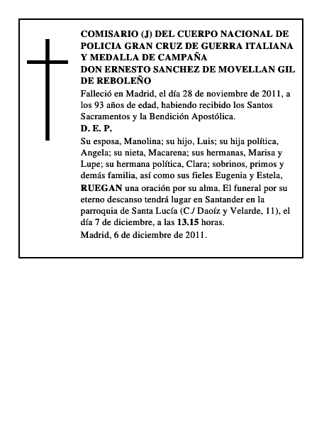 DON ERNESTO SANCHEZ DE MOVELLAN GIL DE REBOLEÑO