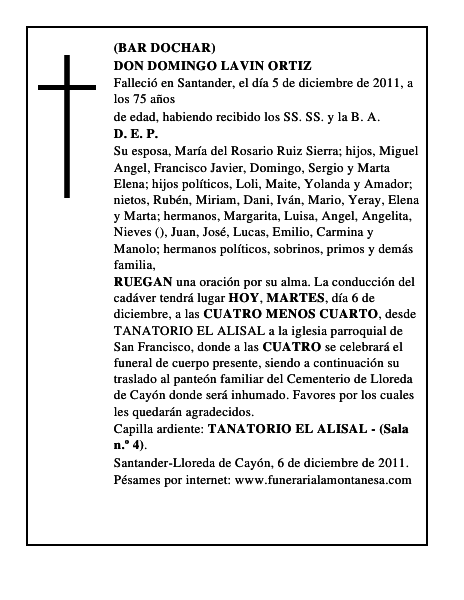 DON DOMINGO LAVIN ORTIZ