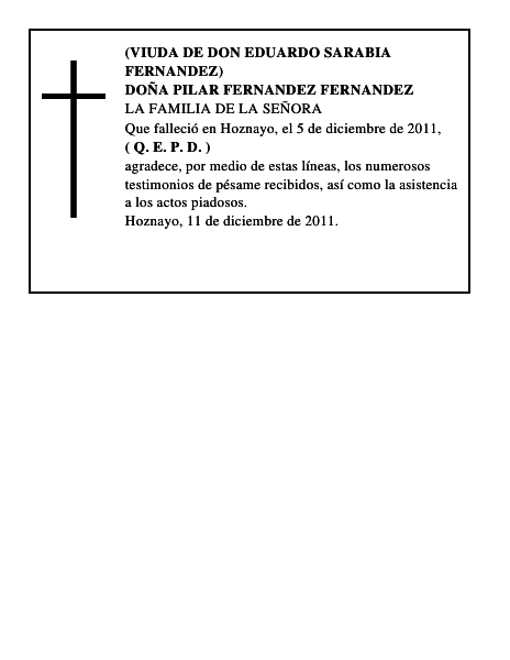 DOÑA PILAR FERNANDEZ FERNANDEZ