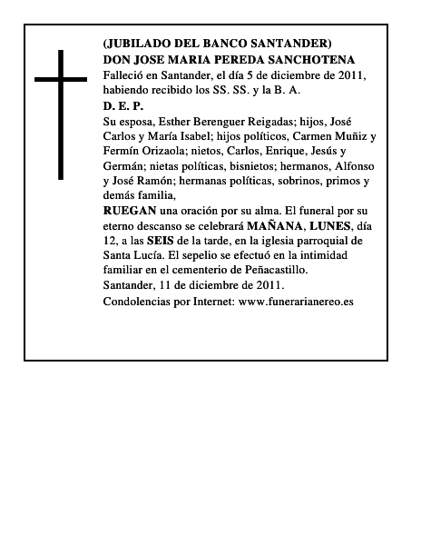 DON JOSE MARIA PEREDA SANCHOTENA